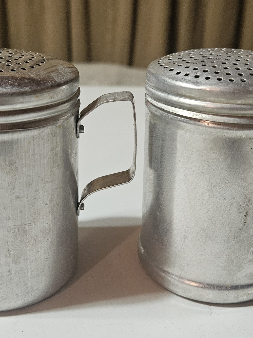 Vintage Aluminum Dredge Shakers With Side Handles